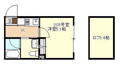 GRANDEUR上大岡(1K/2階)の間取り写真