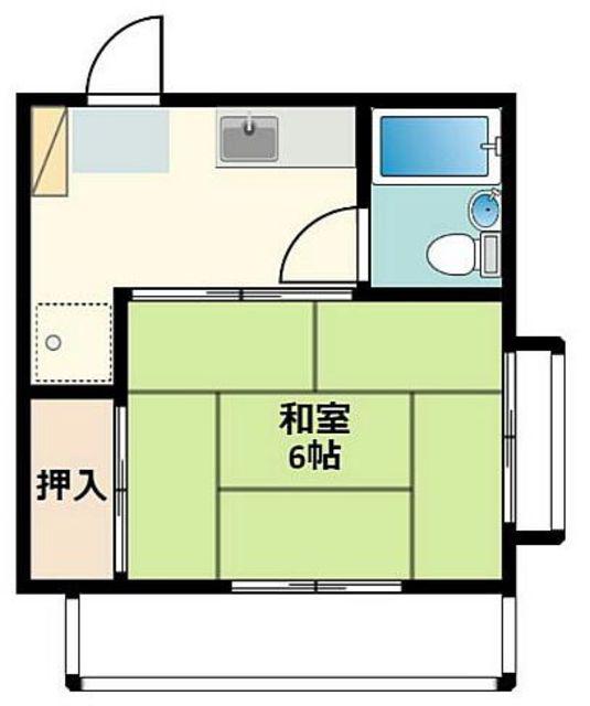 メゾン小名(1K/1階)の間取り写真