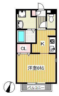 ハレモイ(1K/1階)の間取り写真