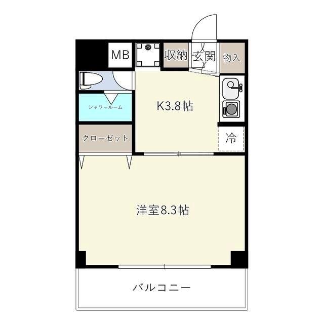 アソルティ関内大通公園(1DK/7階)の間取り写真