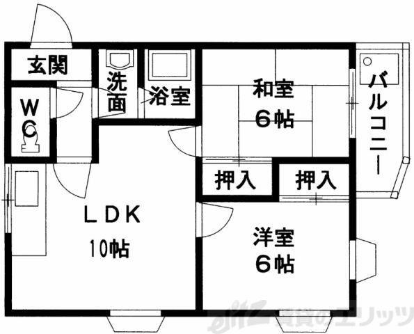 サンハイツOKA(2LDK/2階)の間取り写真
