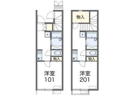 地下鉄七隈線 桜坂駅 徒歩7分 2階建 築16年(1K/2階)の間取り写真
