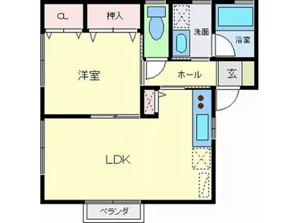 メゾンアイ(1LDK/2階)の間取り写真