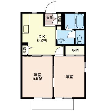 上前ハイツF(2DK/2階)の間取り写真