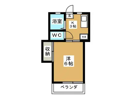 ステーツヒルズ(1K/1階)の間取り写真