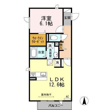 オッツエム(1LDK/1階)の間取り写真