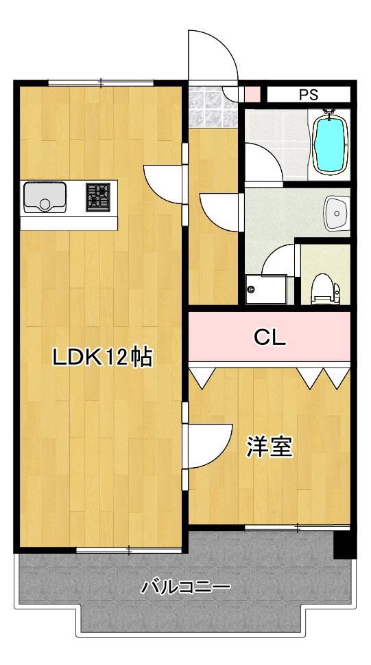 マンションドリーム2(1LDK/3階)の間取り写真