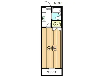 カレッジハウス1(1K/1階)の間取り写真