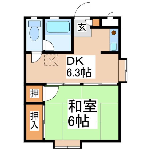 サンレスト蓼科(1DK/2階)の間取り写真