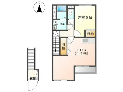 NIVO FLEUR(1LDK/2階)の間取り写真