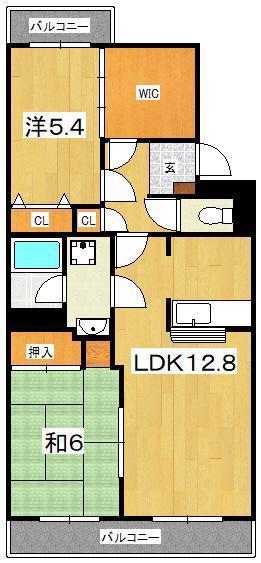 ベルヴェデーレII(2SLDK/3階)の間取り写真