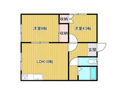 ハイツK・I(2LDK/2階)の間取り写真