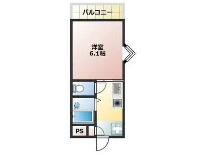 ファーストコーポ A棟(1K/2階)の間取り写真