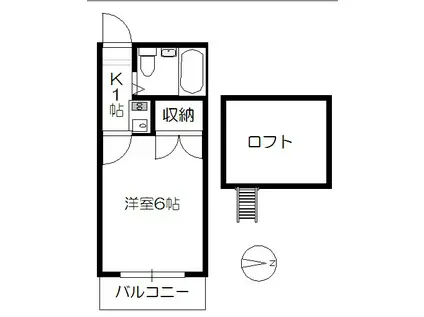 MIYATO(1K/2階)の間取り写真