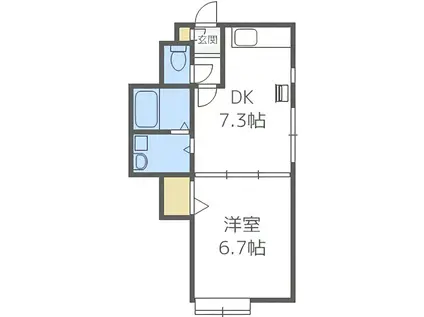 AMAPOLA III (1DK/3階)の間取り写真