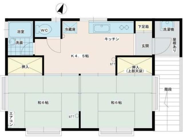 峯岸アパート(2K/2階)の間取り写真