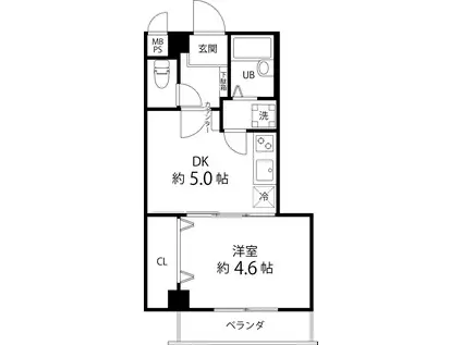 TS GARDEN目黒(1DK/3階)の間取り写真