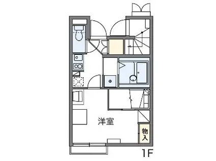 フラッツイン(1K/1階)の間取り写真