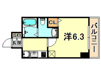 エステムプラザ神戸三宮ルクシア(1K/3階)の間取り写真