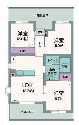 エクセルシオール(3LDK/2階)の間取り写真