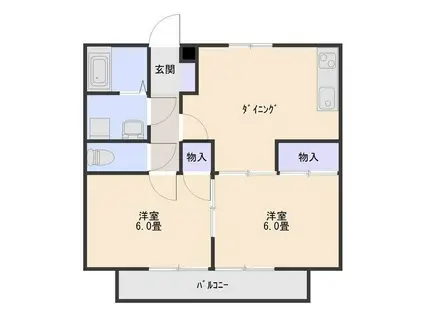 セジュール塩島(2DK/1階)の間取り写真