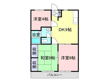 鳥修ビル(3DK/3階)の間取り写真