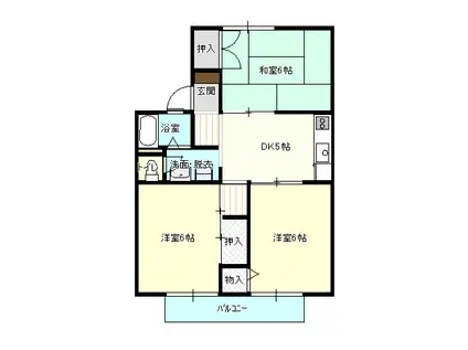 パークハウスあいが(3DK/2階)の間取り写真