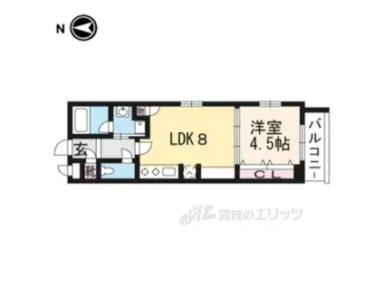 ベラジオ堀川今出川Ⅱ(1LDK/5階)の間取り写真