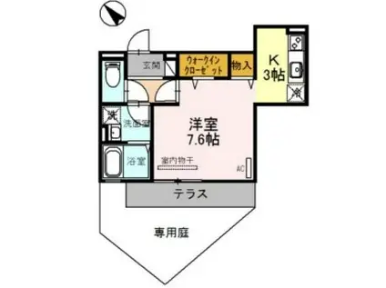 セレナヴィラ小阪W(1K/1階)の間取り写真