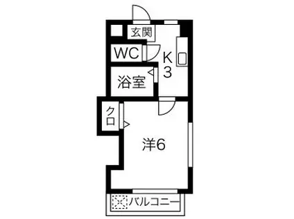 メゾンやよい(1K/3階)の間取り写真