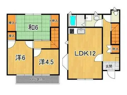 H・Yタウンハウス(3LDK/1階)の間取り写真