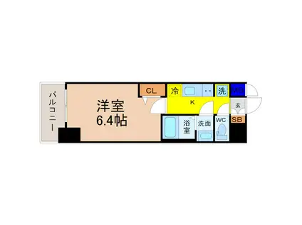 プレサンス新栄アーバンフロー(1K/3階)の間取り写真