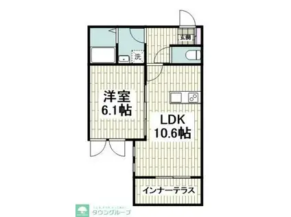 クレール・エ・ボウIII(1LDK/1階)の間取り写真