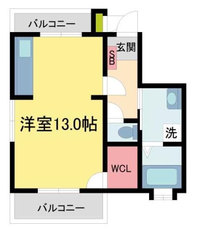 ワンズ・ガーデン(ワンルーム/2階)の間取り写真