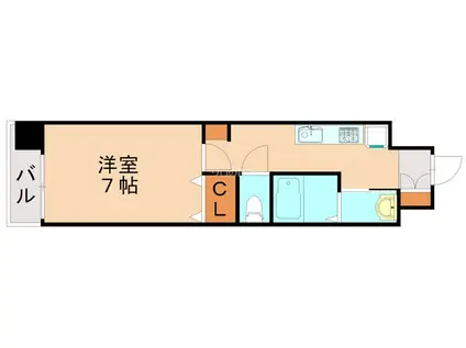 ウィングス里中(1K/9階)の間取り写真