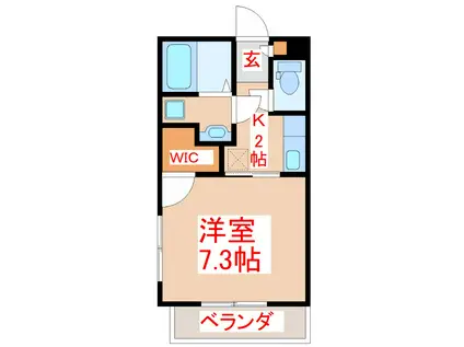 PANIGALE(1K/2階)の間取り写真