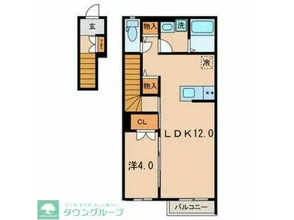 フラワーフォンテーヌIII(1LDK/2階)の間取り写真