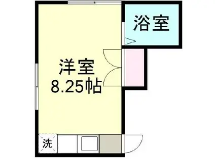 ヴィラ鶴新田 壱番館(ワンルーム/1階)の間取り写真