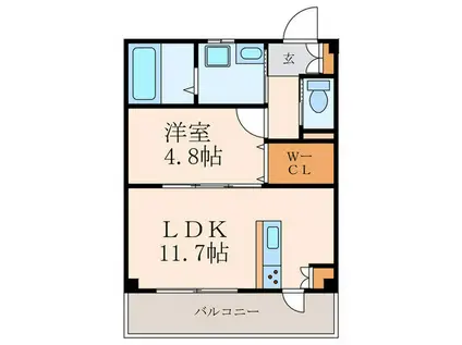 レグラン(1LDK/1階)の間取り写真