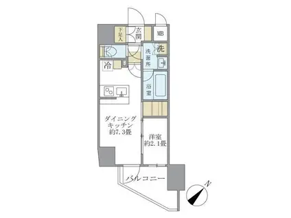 アジールコート町屋(1LDK/5階)の間取り写真