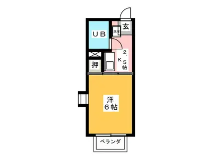 コンシェルミヤウラ(1K/2階)の間取り写真