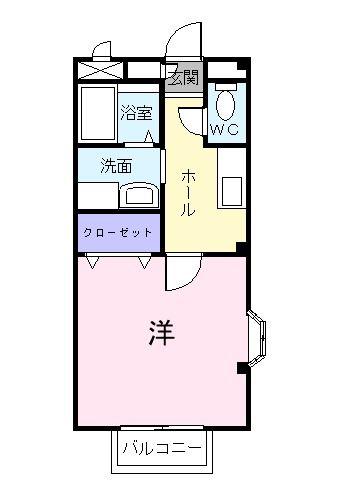 ビューステージ(1K/1階)の間取り写真