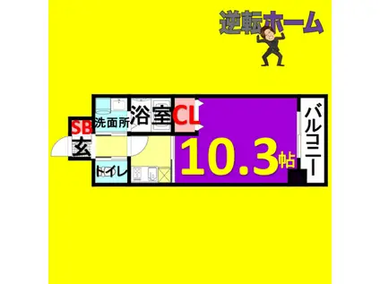 ドゥナーレ畑江通(1K/5階)の間取り写真