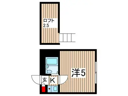 ハイツ・ヴィラNO4(1K/2階)の間取り写真