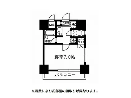 レジディア月島III(1K/7階)の間取り写真