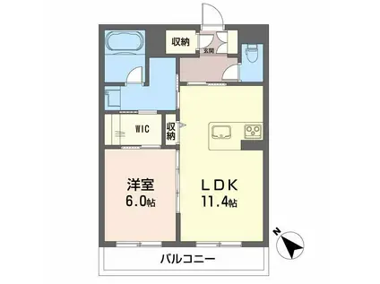 シャーメゾンアルバスII(1LDK/2階)の間取り写真