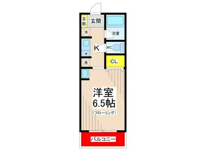 レジデンスハーベスト(1K/1階)の間取り写真