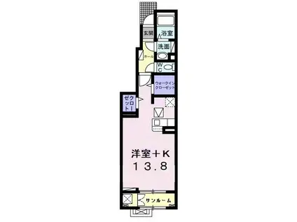 メゾン ド ユタイ I(ワンルーム/1階)の間取り写真