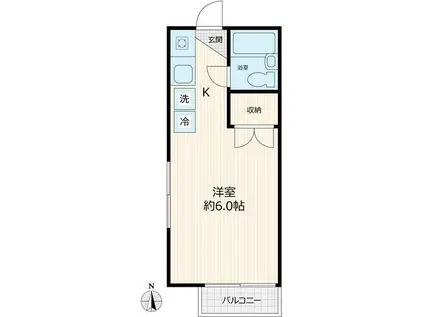 メゾン・オリヤマ(ワンルーム/2階)の間取り写真