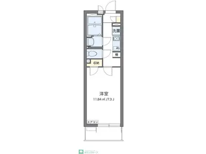 クレイノベルウッドII 広川(1K/3階)の間取り写真